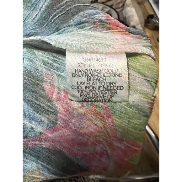 Art To Wear Mushka Sienna Rose Medium Tunic Fringed Cut Outs Hem Bell Sleeves - Picture 9 of 9